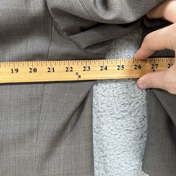 Vintage 90s Brooks Brothers Makers Brown Wool 2pc Suit 45R 40x32 USA - Picture 5 of 16